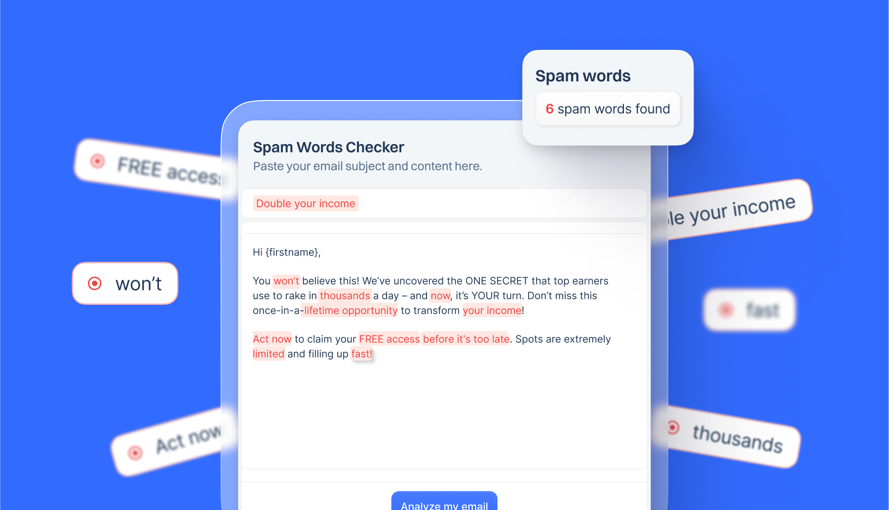 email spam words checker free