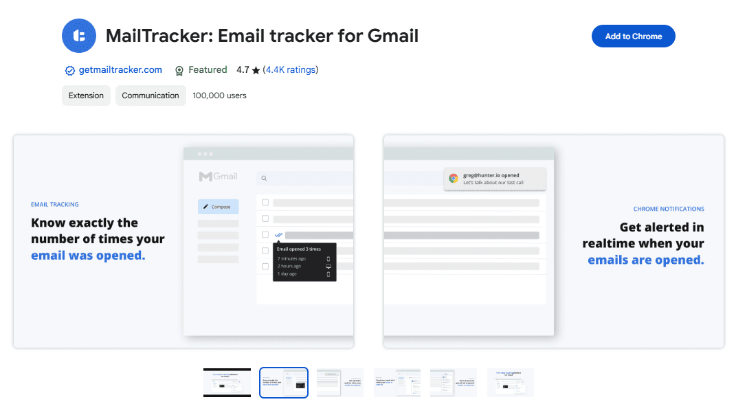 MailTracker Crhome extension